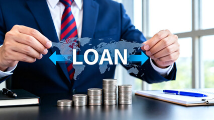 Unlock Global Financial Opportunities with a Smart Loan Strategy for Your Business Expansion Today showing world map and money