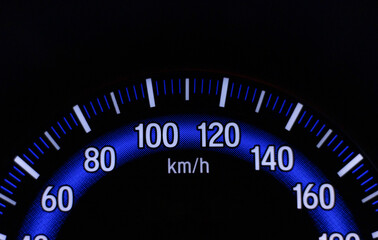 Closeup of car speed dashboard. After edits.
