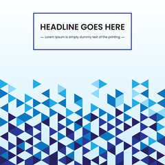 Headline horizon, modern blue abstract geometric triangles pattern for clean minimal vector illustration