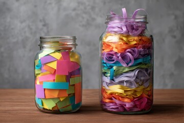 glass jars with flowers