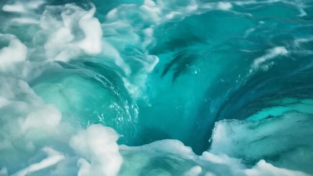 Dynamic splashing turquoise water creates mesmerizing patterns
