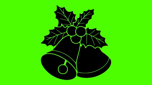 holiday illustration christmas silhouette decoration logo green icon screen outline video bell winter design celebration card merry tree new shape adults vector graphic background