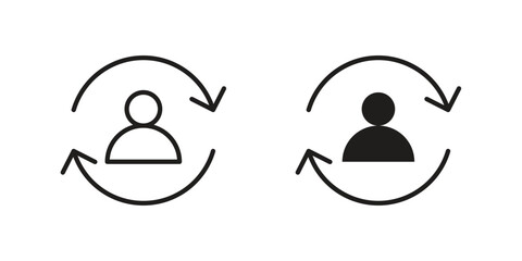 Customer retention icon on white background. Stock vector icon