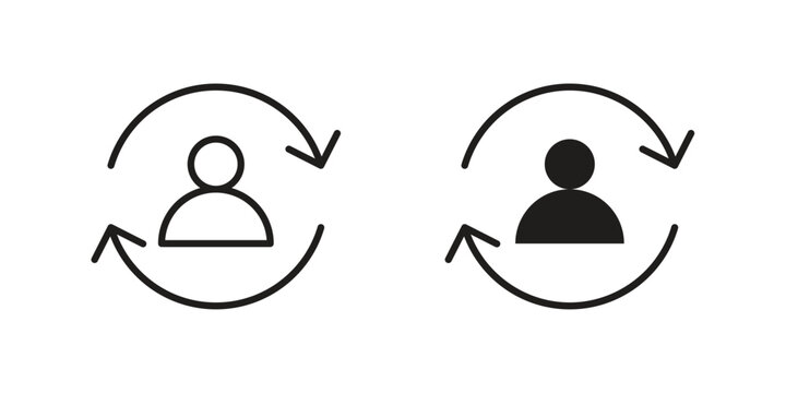 Customer retention icon on white background. Stock vector icon