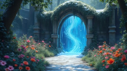 Enchanted Garden Portal Gateway to Another Realm.