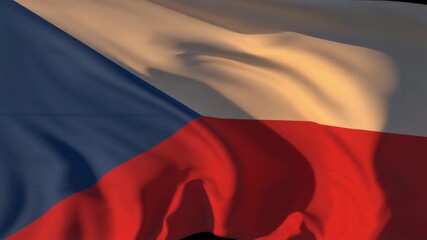 Czech Republic flag waving proudly in the wind, symbol of national pride and unity, a powerful backdrop for patriotic events and cultural celebrations