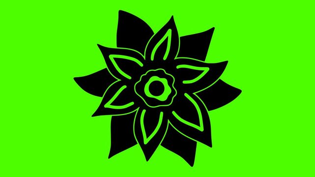 poinsettia illustration green silhouette screen logo video icon decoration outline winter flower christmas holiday red design green plant floral shape for vector graphic background