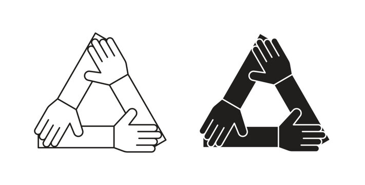 Collaboration icons, vector symbols. filled flat sign