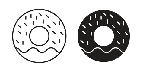 Donut icons, vector symbols. filled flat sign