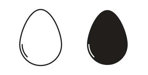 Egg icons, vector symbols. filled flat sign
