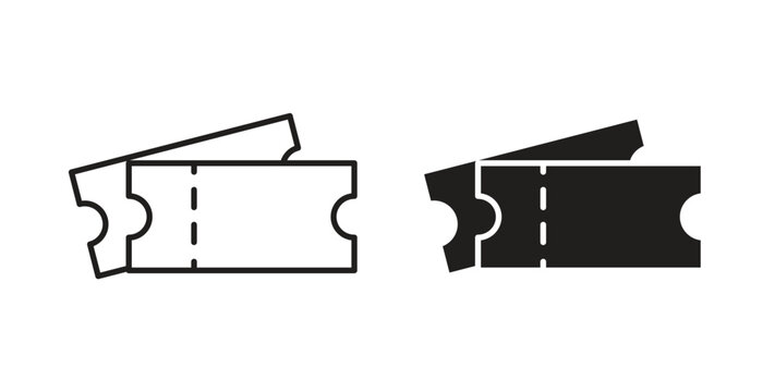 Event ticket icons, vector symbols. filled flat sign
