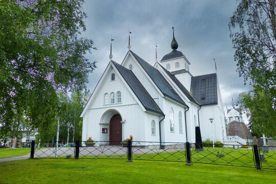 Old wooden church in Pite&aring;, Sweden