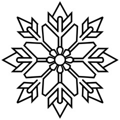 Detailed snowflake illustration, perfect for winter