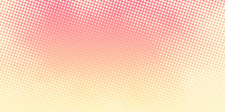 Halftone colored pink with yellow background in manga and comics style. Cute kawaii background for girls. Vector illustration.
