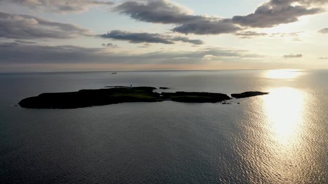 Aerial view of Rathlin O'Birne island in County Donegal, Irleand