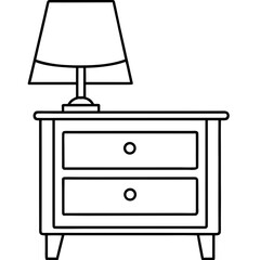 Nightstand with lamp for bedroom furniture