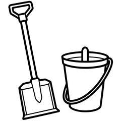 Shovel and bucket, perfect for a day at the beach