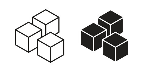 Ice icons, vector symbols. filled flat sign