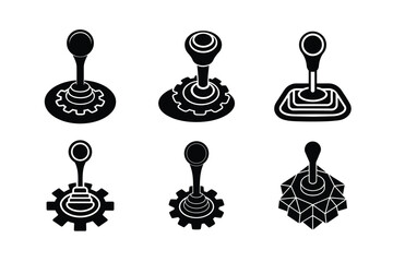 black and white icons set