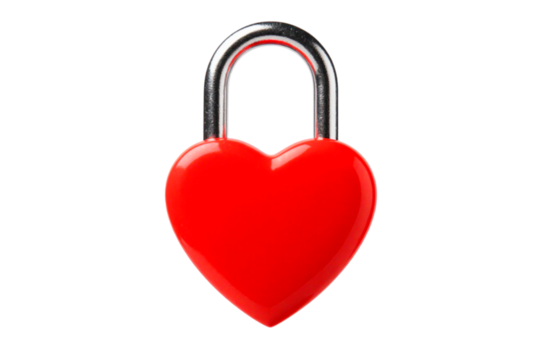 heart shaped padlock isolated