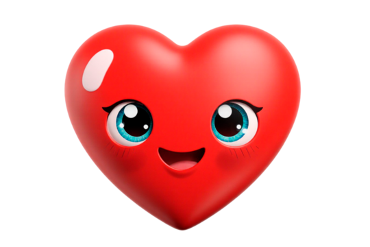 red heart with a smile