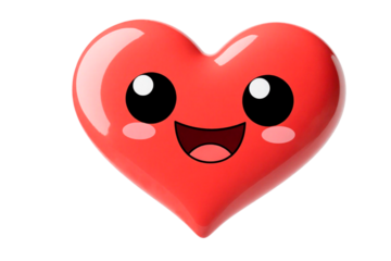 red heart with a smile