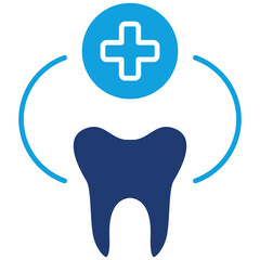Dental Clinic Flat Blue Icon