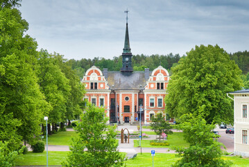 City Hall and City Hall Square in Söderhamn, Sweden