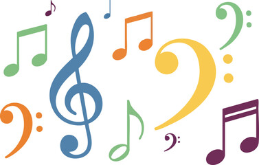 Naklejka premium Vibrant Music Notes Design A Symphony of Colors and Sounds