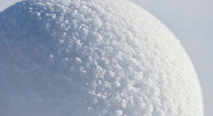 Close up of pristine white snow surface glittering in winter sunlight beauty of nature