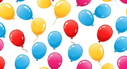 Colorful balloons floating against a bright white background ideal for celebrations