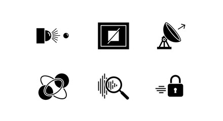 Explore the world of scientific research and technological advancement with these modern icons perfect for business, education, and innovation projects