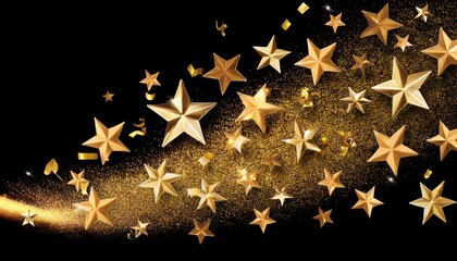 Gold Stars Confetti Falling Magic Glitter Confetti Golden Dust Modern Design Elements Or Decoration Png