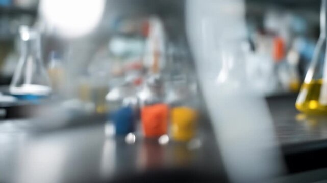 Colorful pellets in jars laboratory experiment science innovation