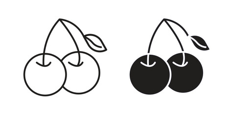 Cherry icon for mobile app, editable designs