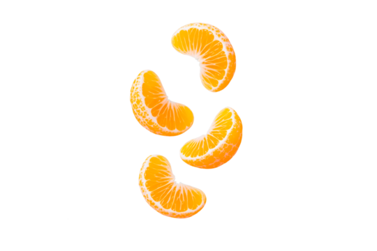 sliced orange on white