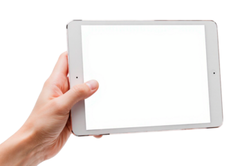 hand holding digital tablet