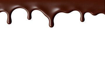 melted chocolate on white background