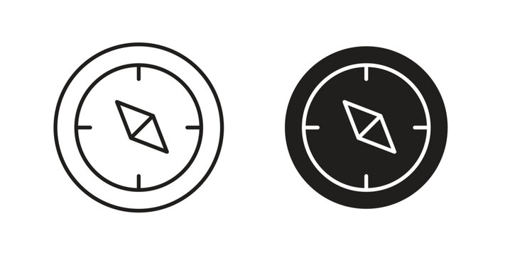 Compass icon for mobile app, editable designs
