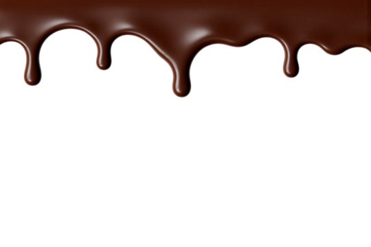 melted chocolate on white background