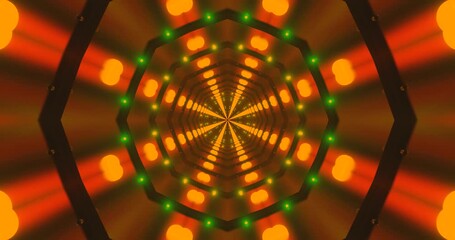VJ loop screensaver featuring a vibrant tunnel with colorful lights creating a seamless animation experience