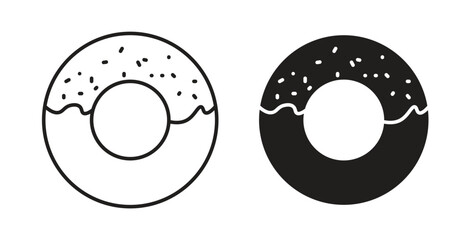 Donut icon for mobile app, editable designs