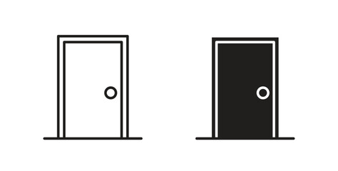 Door closed icon for mobile app, editable designs