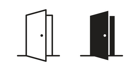 Door open icon for mobile app, editable designs