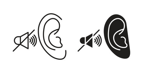 Ear deaf icon for mobile app, editable designs