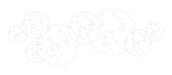 Trees for urban planning and architectural plans. Outline vector for landscape design and exterior entourage.