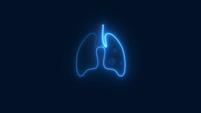 Tuberculosis Day lungs animation, World TB Day, abstract neon lung care background. 4k