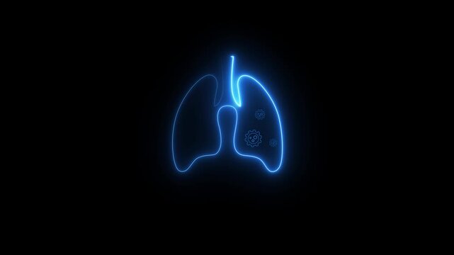 Tuberculosis Day lungs animation, World TB Day, abstract neon lung care background. 4k - Powered by Adobe