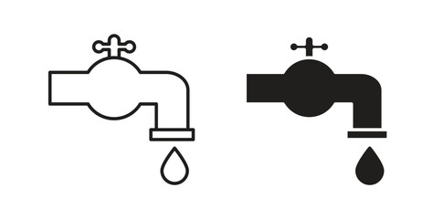 Faucet drip icon for mobile app, editable designs