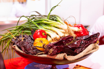 Fruits and spices in Peruvian cuisine. Traditional food from the regions of Peru.